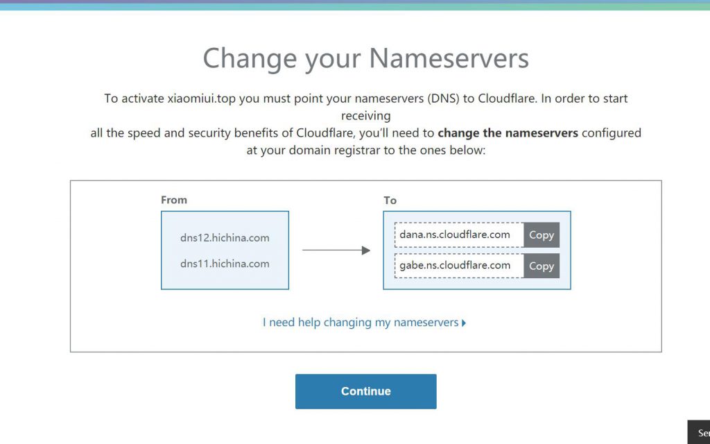 cloudflare修改名字服务器